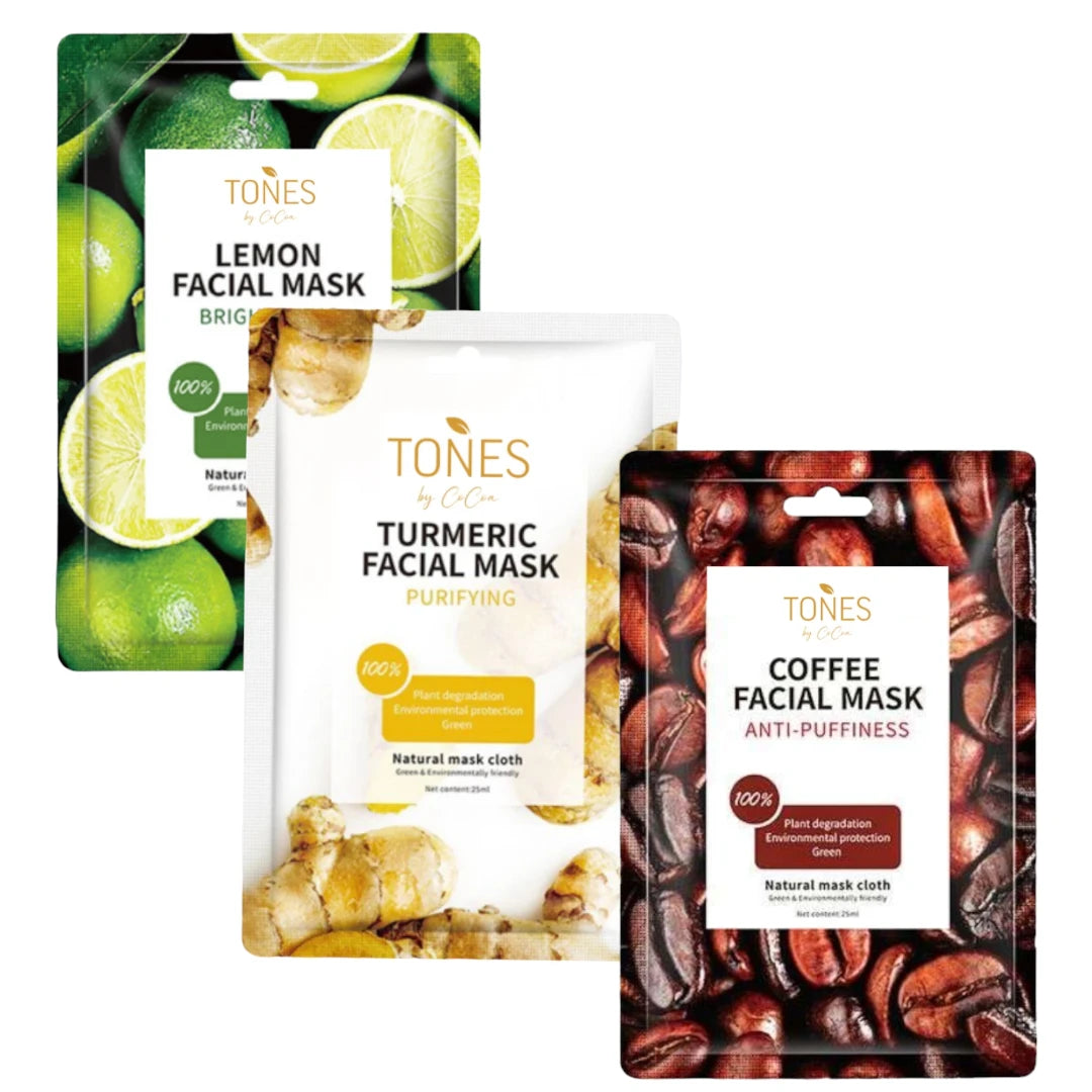 Premium Organic Plant Extract Facial Masks (3 Pack)